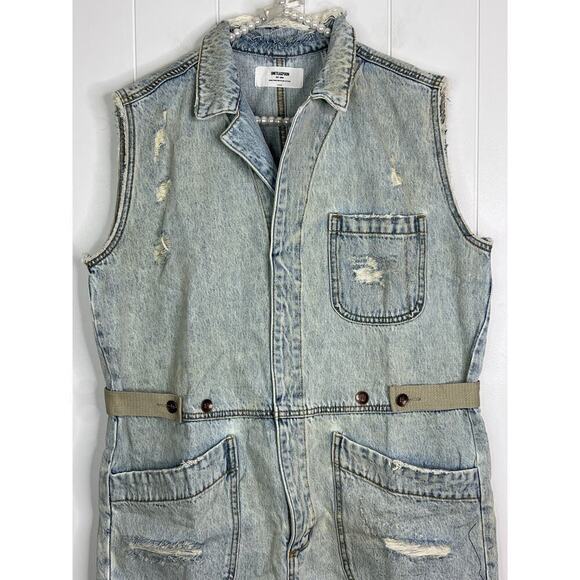One Teaspoon NWOT Kansas Blue Palisades Overall Intentionally Distressed SZ XL - Picture 4 of 10